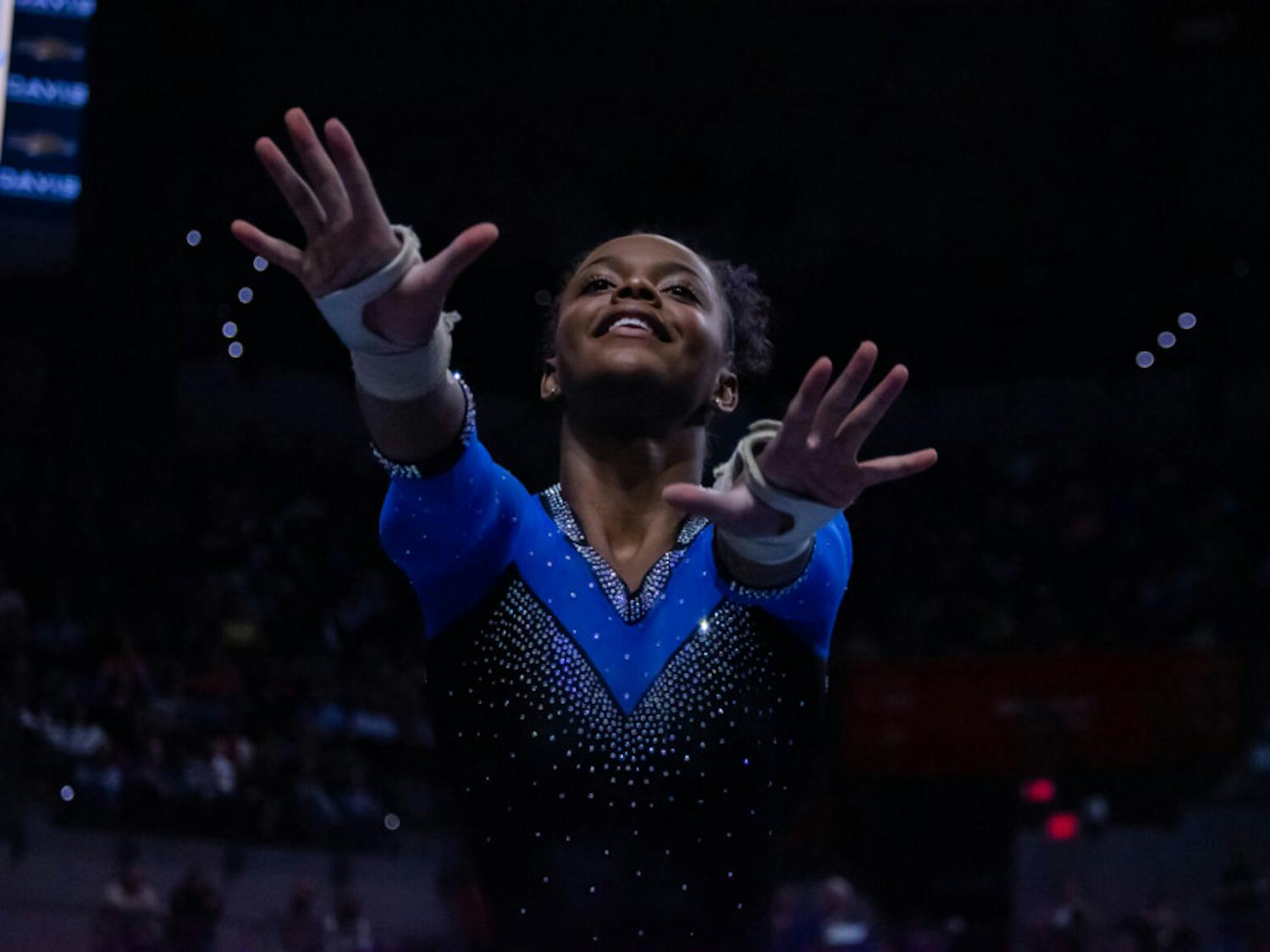Senior Trinity Thomas took to the floor and earned the 12th perfect 10 of her career Friday night against Kentucky.