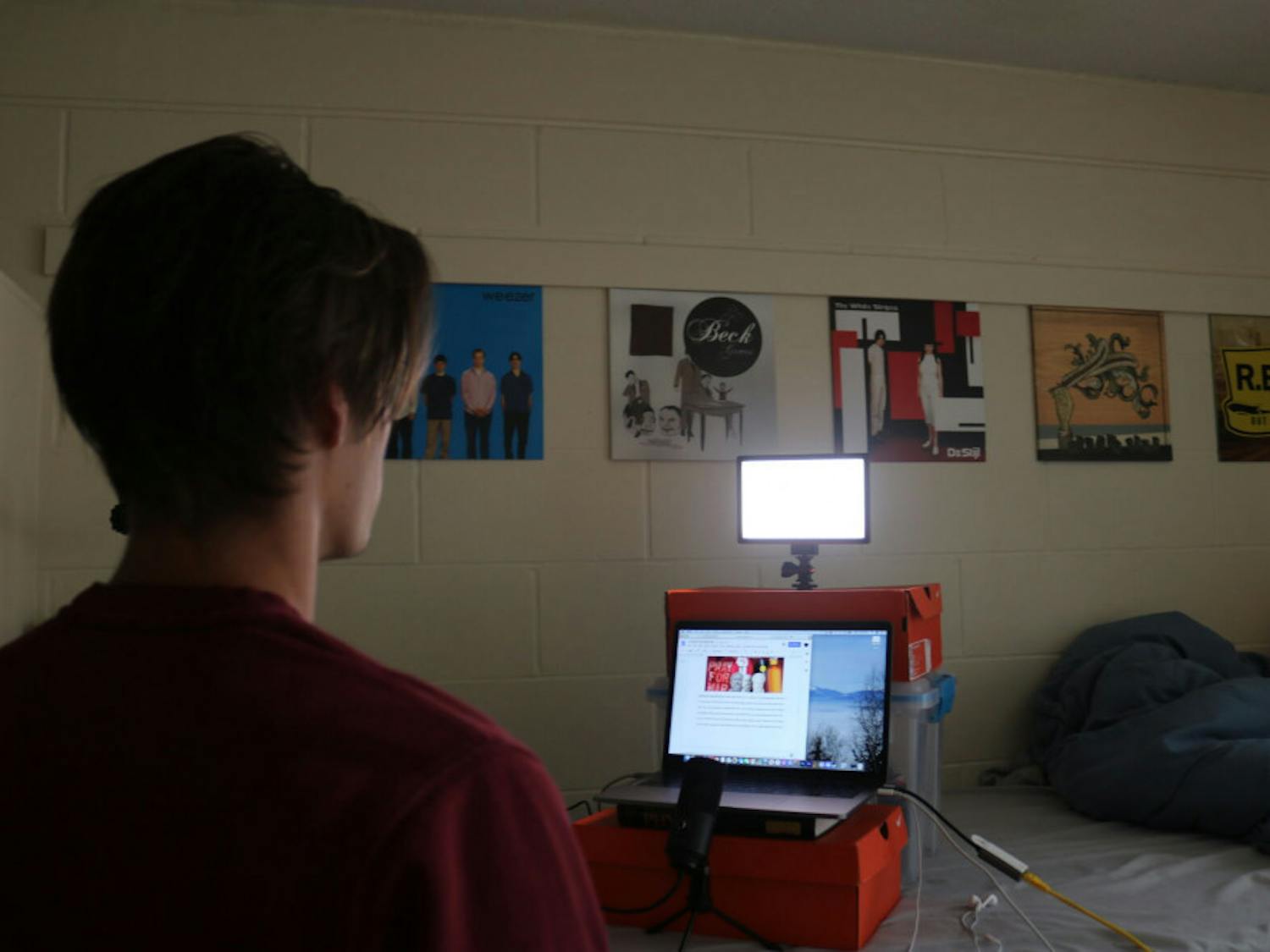 Bryce Hagen, 19, a UF acting sophomore practicing remotely for theatre and dance productions.