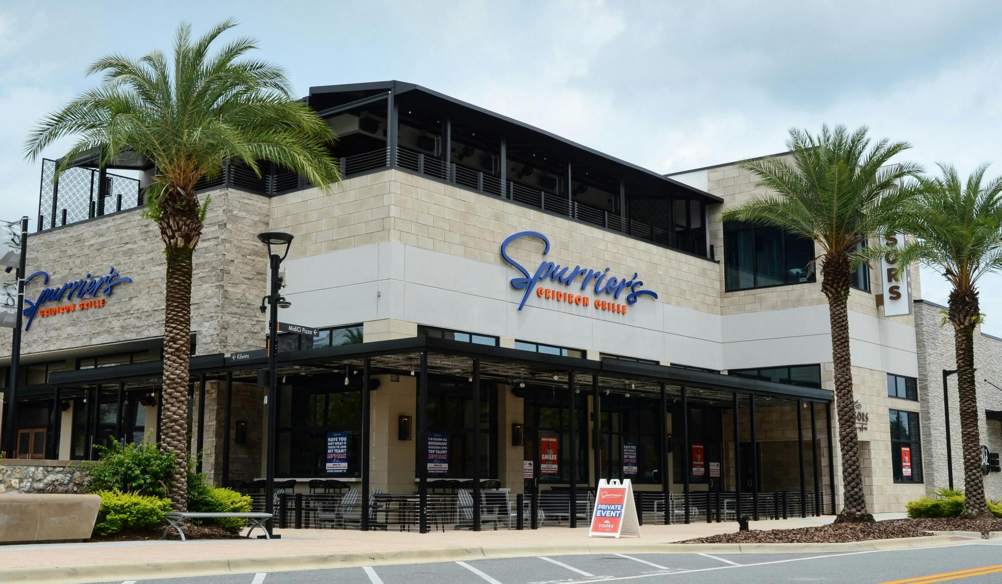 The Spurrier's Gridiron Grille and rooftop bar, as seen on Sunday, August 1, 2021, had to delay opening due to staffing issues. The restaurant, which is located at 4860 SW 31st Place in Gainesville, will open August 11.