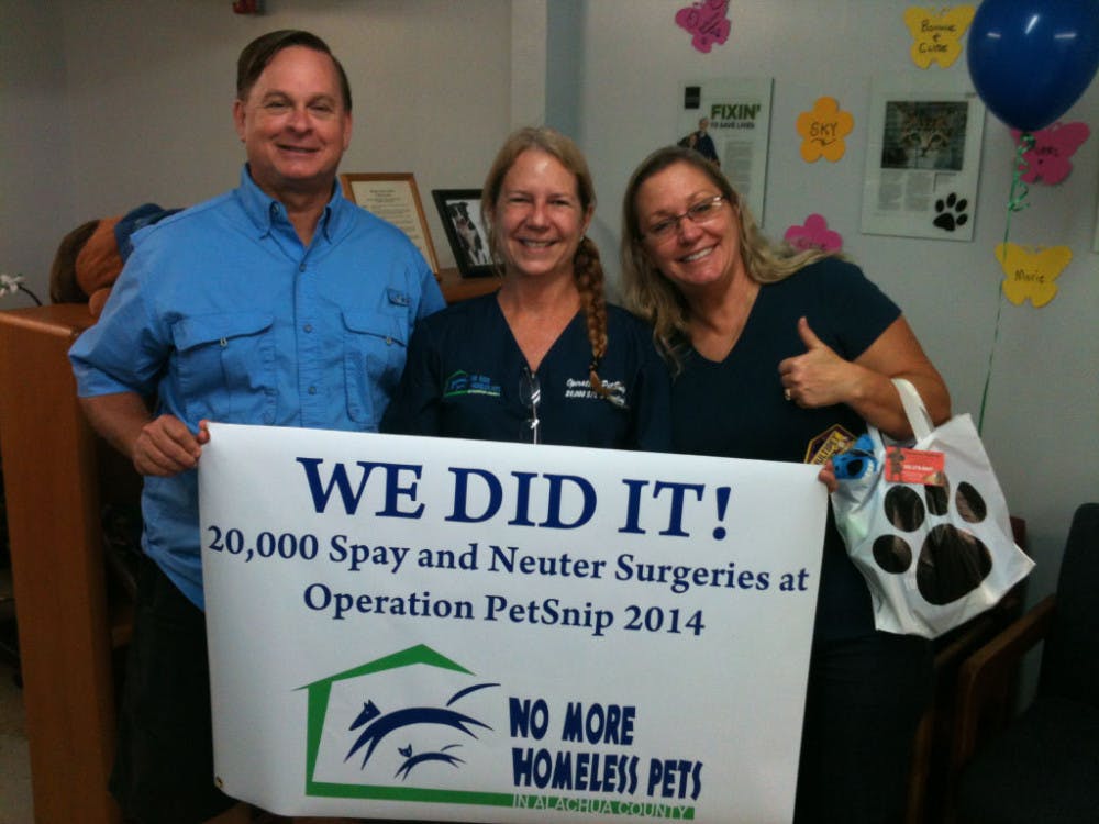 <p class="p1">The “No More Homeless Pets” organization reaches its goal of completing 20,000 spay and neuter surgeries at Operation PetSnip 2014 in Alachua County.</p>