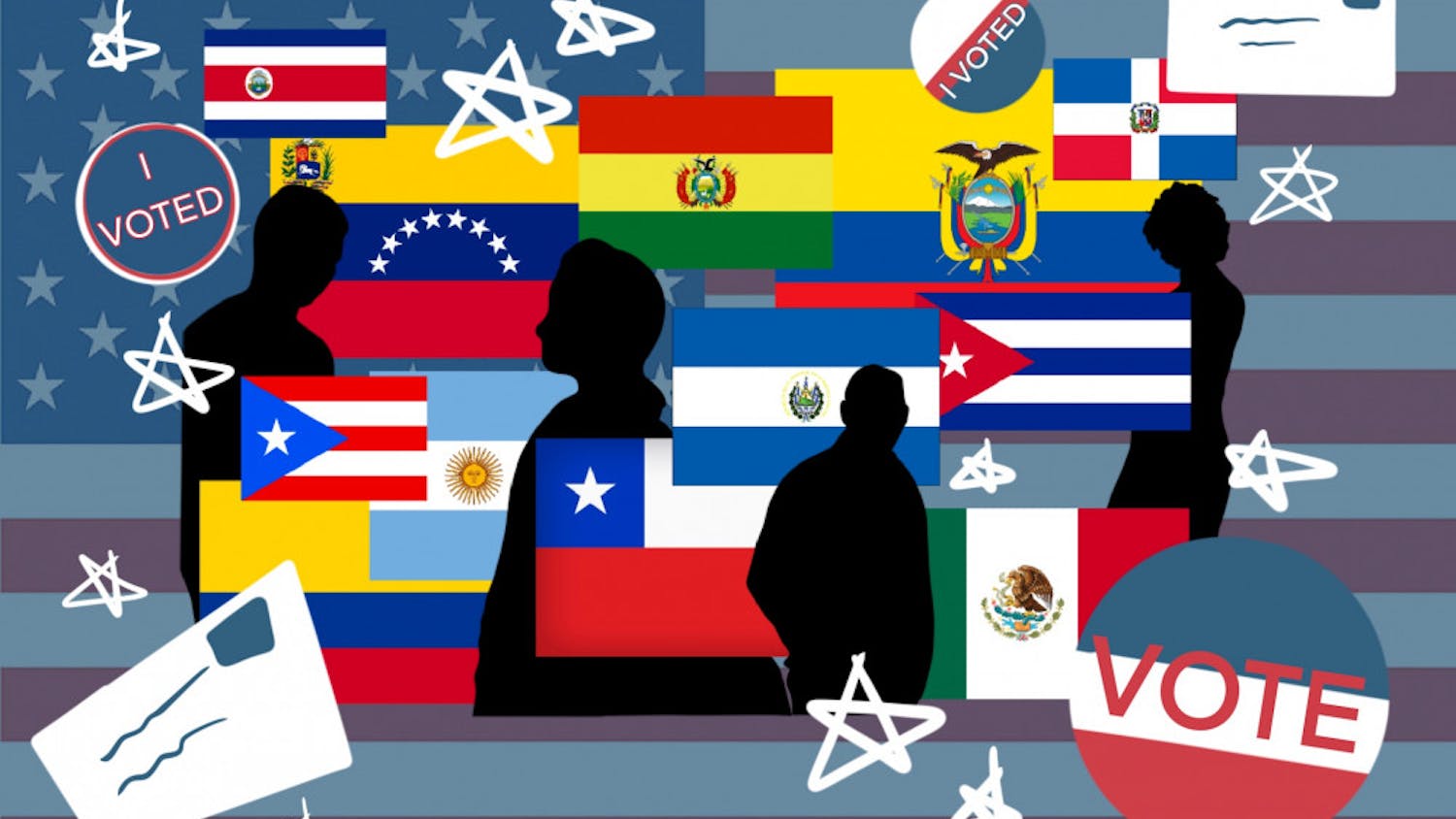 Graphic of Latin and Hispanic country flags