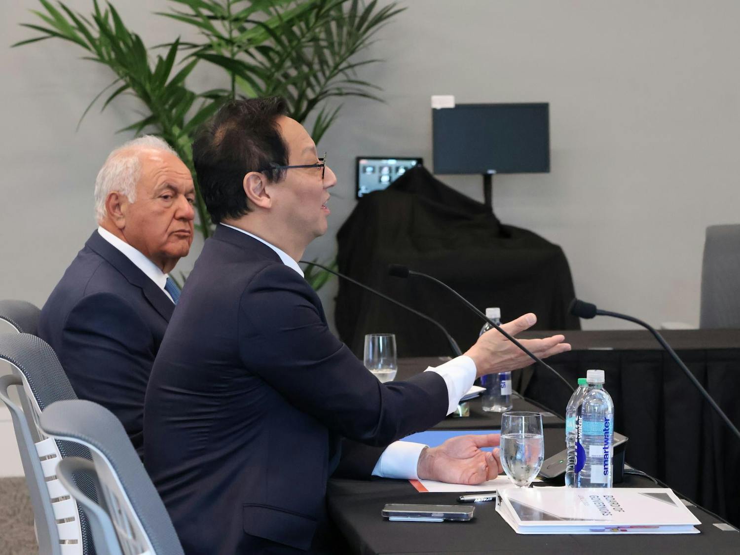 UF president-elect Santa J. Ono responds to a question at the Florida Board of Governors meeting in Orlando on Tuesday, June 3, 2025.
