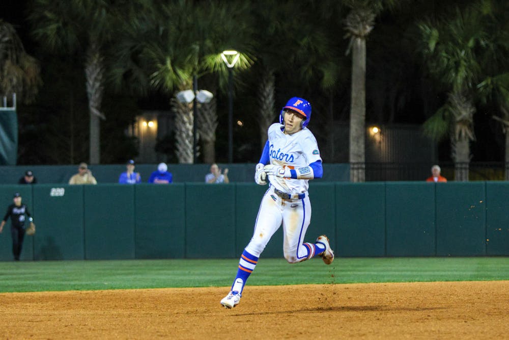 Florida shortstop Skylar Wallace rounds the bases in the Gators' win against the Central Florida Knights Wednesday, March 8, 2023.