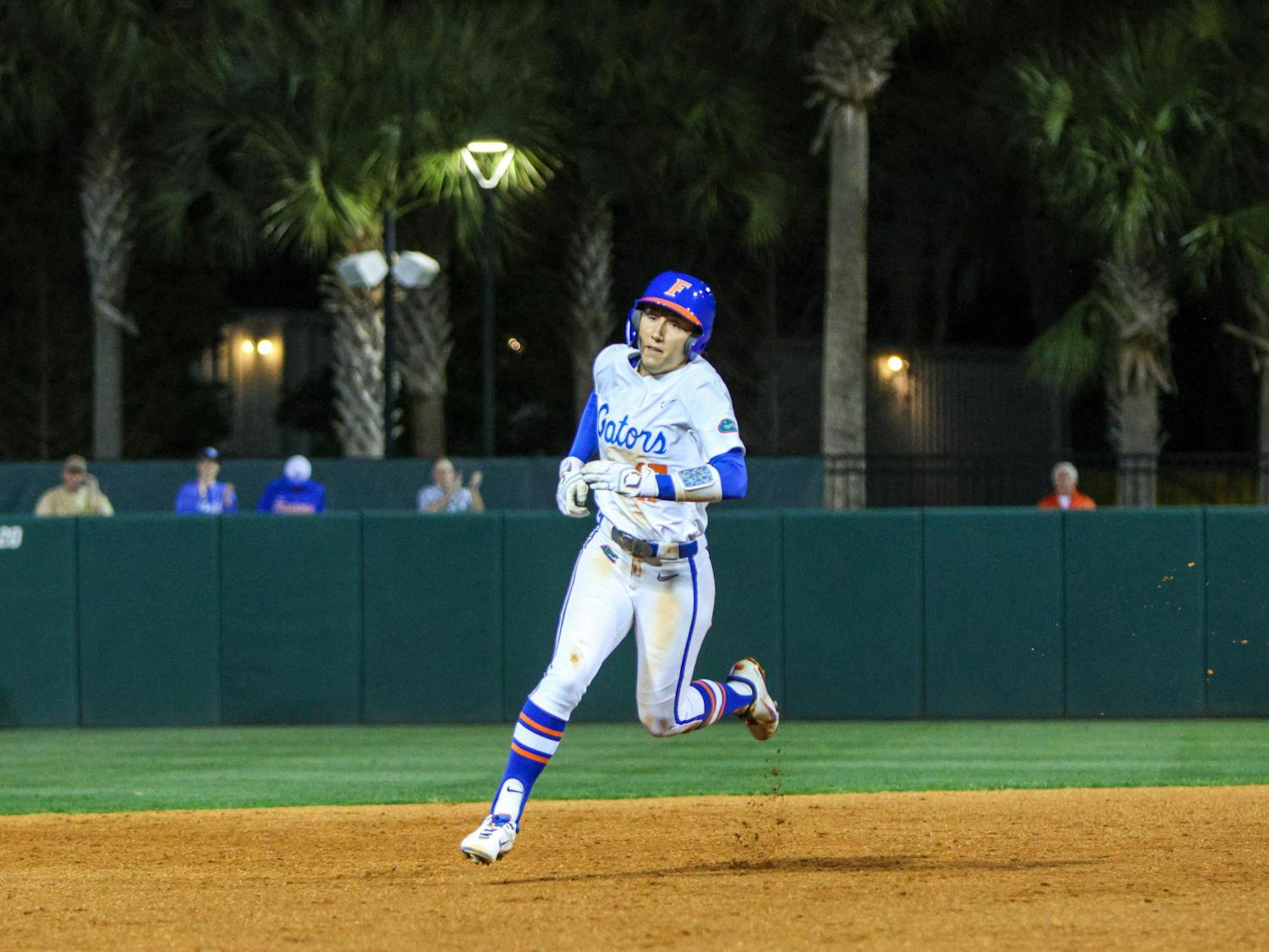 Florida shortstop Skylar Wallace rounds the bases in the Gators' win against the Central Florida Knights Wednesday, March 8, 2023.