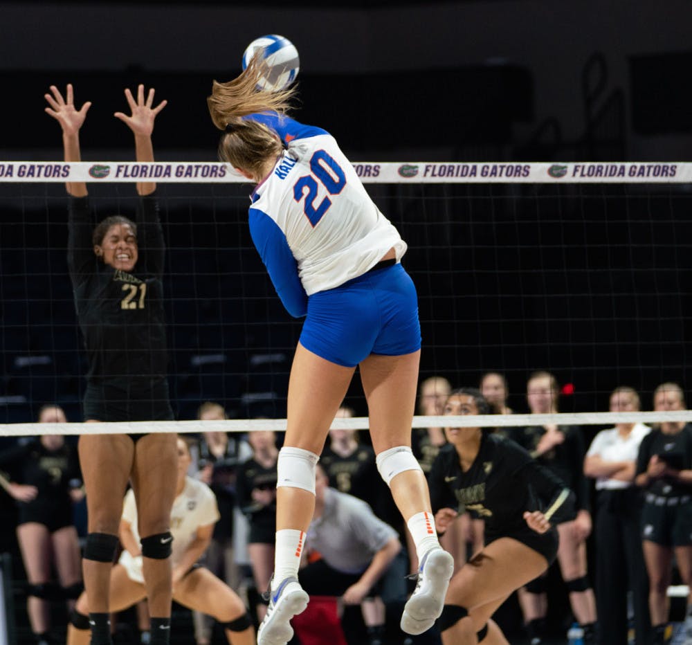 Freshman Thayer Hall leads Florida with 168 kills and 11 service aces this season.
