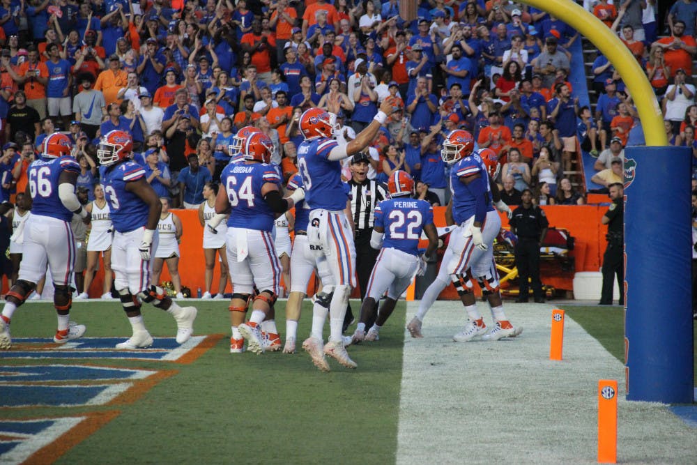 <p>Quarterback Feleipe Franks said the Gators' win over Charleston Southern was one of the more fun games he has been a part of. <span id="docs-internal-guid-99a81e60-7fff-41ef-411c-f768b2c34e8a"><span>“Guys are getting excited when we score,” he said.</span></span></p>