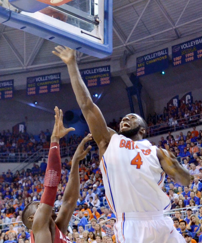 Patric Young attempts a layup during Florida’s 78-69 win against Alabama on Feb. 8 in the O’Connell Center.