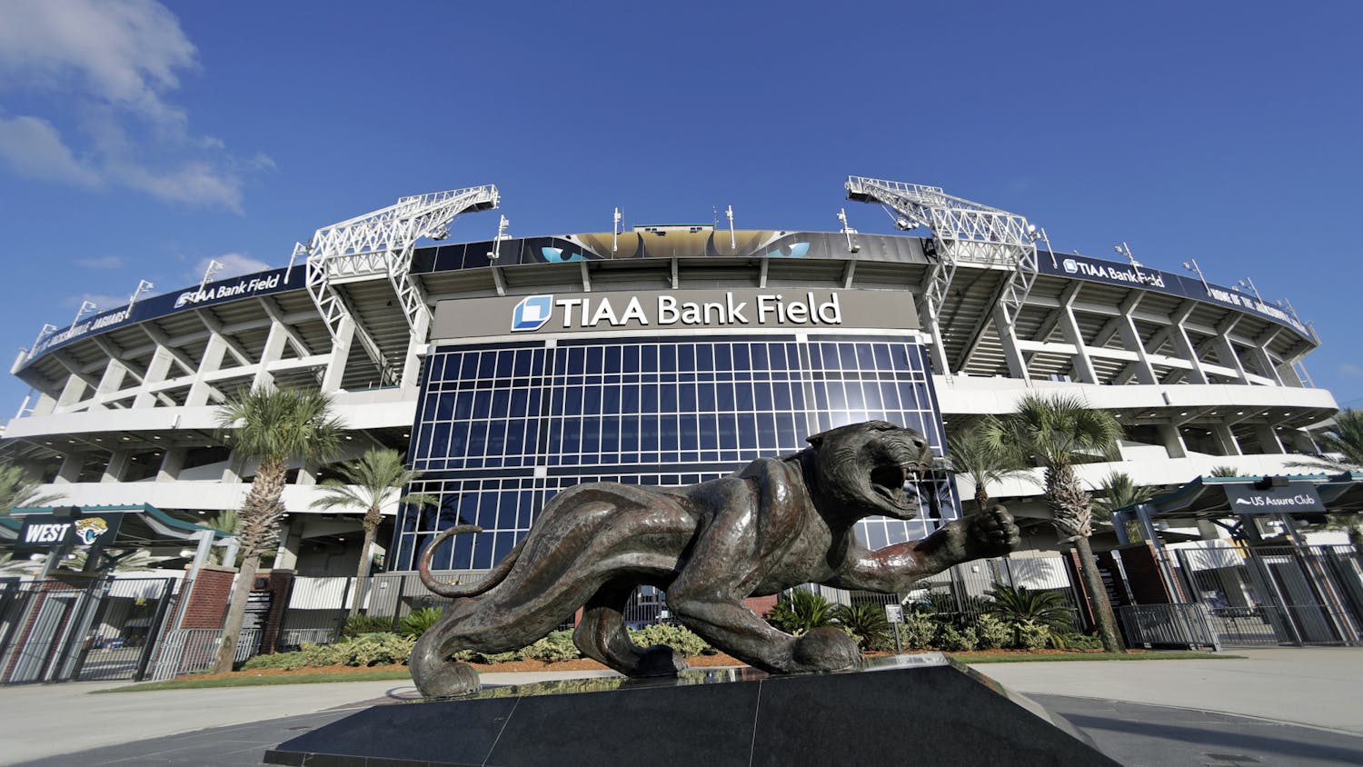 TIAA Bank Field, the home stadium of the NFL’s Jacksonville Jaguars, also serves as host for the annual Florida-Georgia game. (AP Photo/John Raoux)