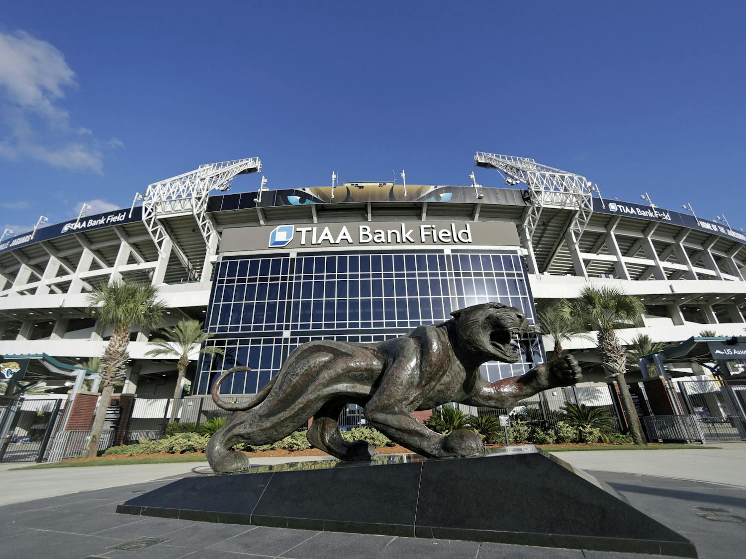 TIAA Bank Field, the home stadium of the NFL’s Jacksonville Jaguars, also serves as host for the annual Florida-Georgia game. (AP Photo/John Raoux)