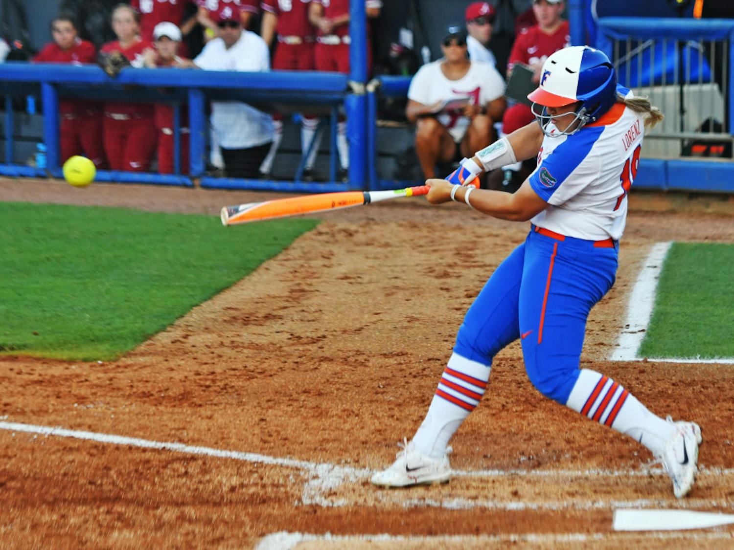 Left fielder Amanda Lorenz went 2-for-5 from the plate with a grand slam in Florida's doubleheader against Mississippi State on Saturday.