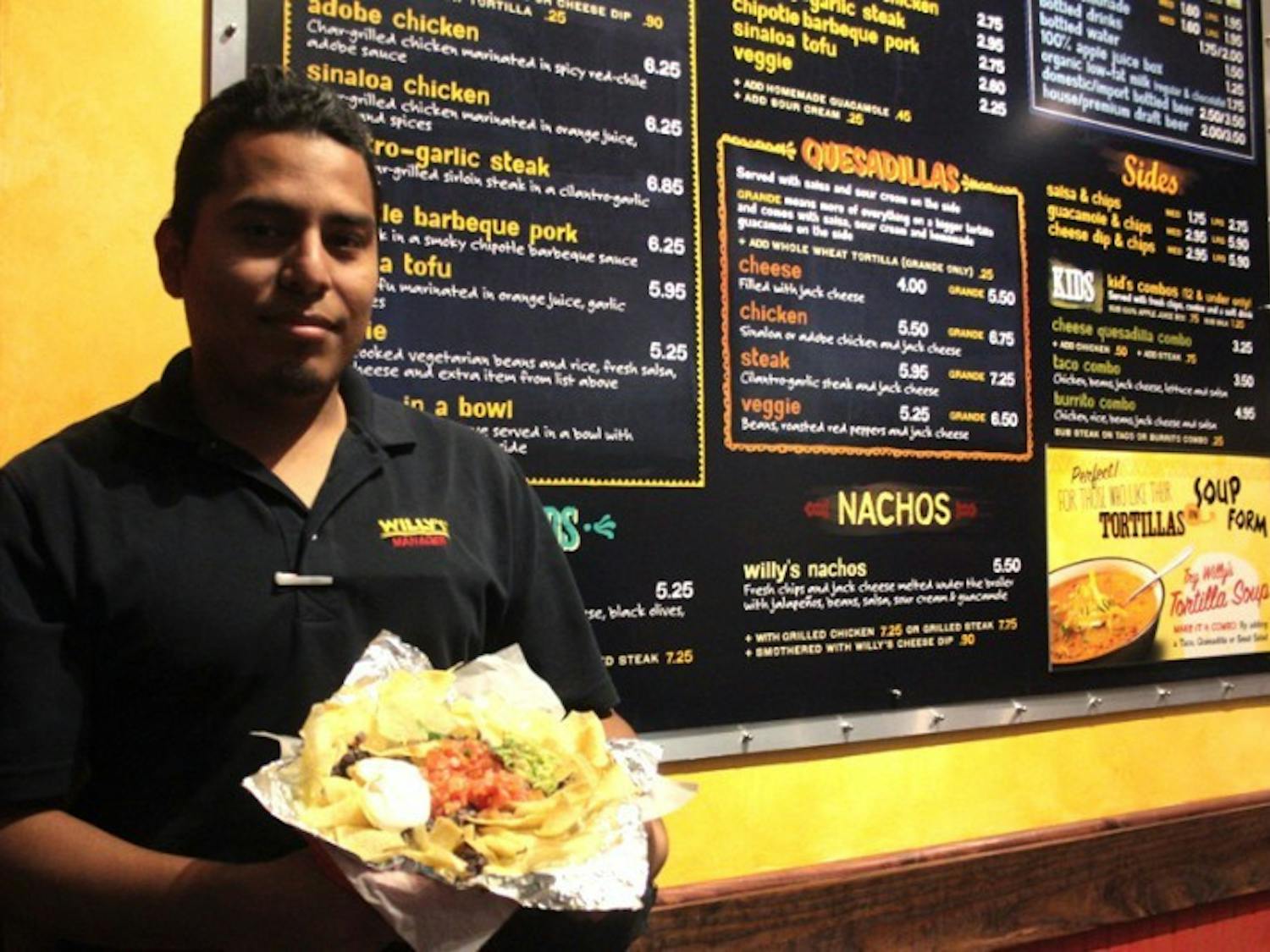 Try Willy's as an alternative to the other Mexican restaurants for a fresh taste.