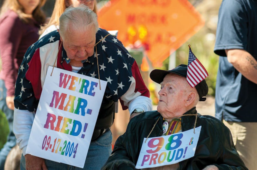 <p>Bruce Blackwell (left) and Brandon Wight have been together for 47 years. The couple fulfilled their dream of legal marriage on Sept. 17, 2004 in Martha’s Vineyard.</p>