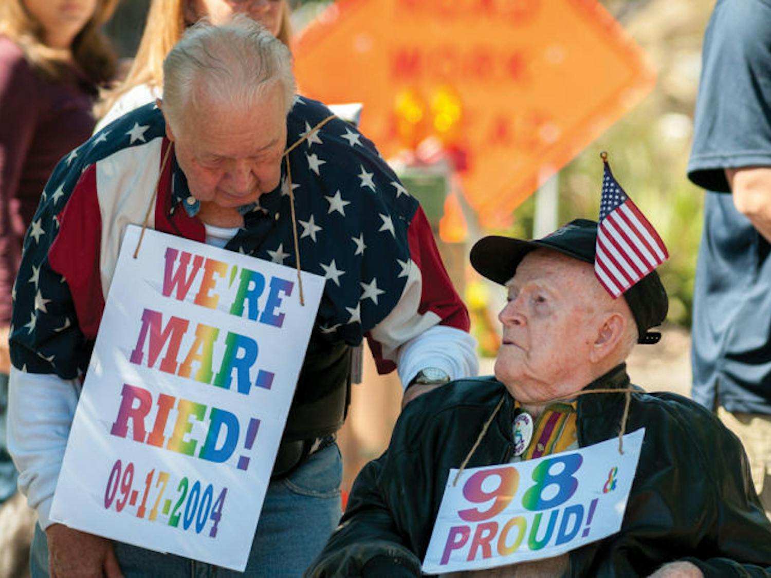 Bruce Blackwell (left) and Brandon Wight have been together for 47 years. The couple fulfilled their dream of legal marriage on Sept. 17, 2004 in Martha’s Vineyard.