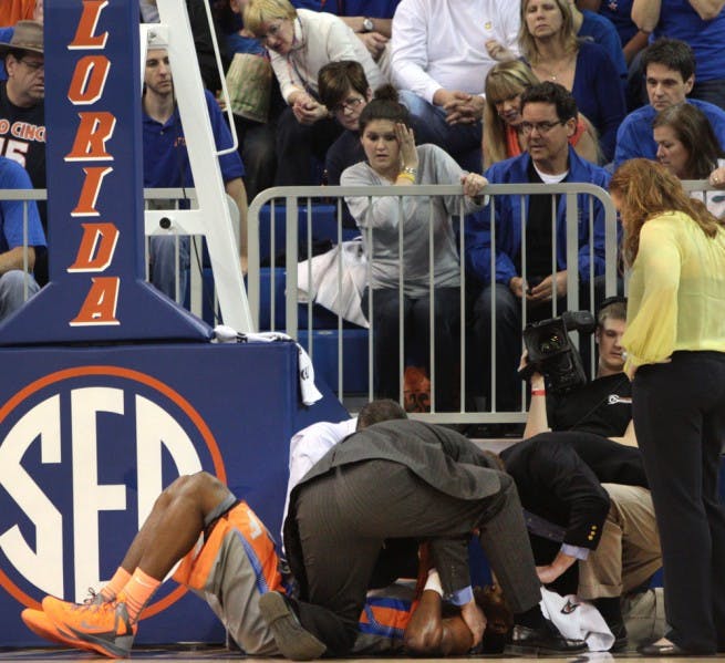 Florida forward Will Yeguete will miss Tuesday’s game against Alabama after suffering a concussion and serious laceration above his right eye in Saturday’s loss to Tennessee. Yeguete leads UF in rebounding percentage this season.