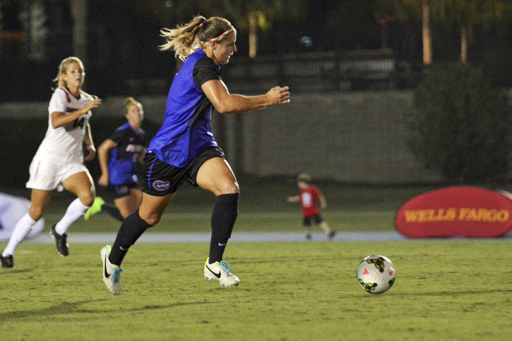 Savannah Jordan chases the ball during Florida's 2-1 win against Georgia on Sept. 26.