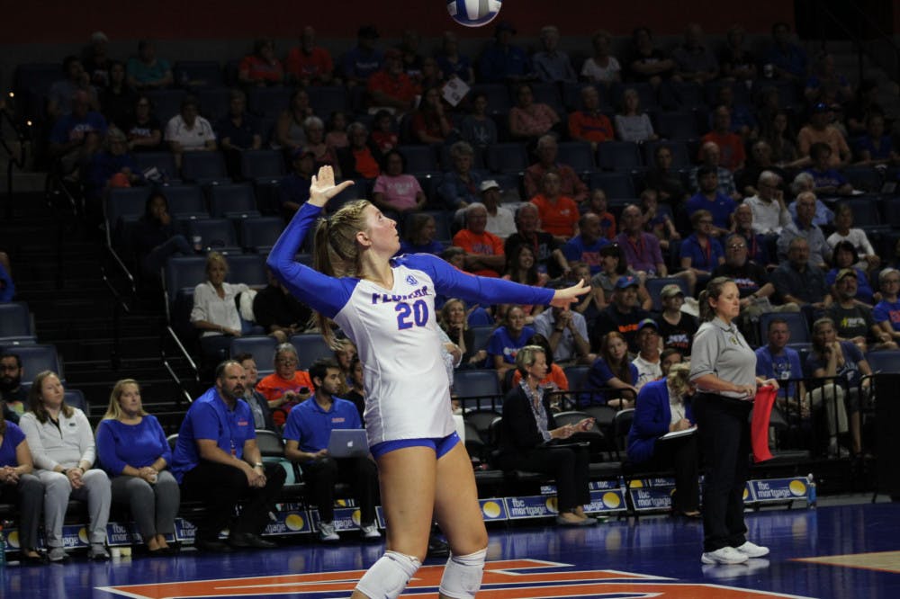 Freshman Thayer Hall ended the win over Georgia with 11 kills and hit a shade under .180 for the match.