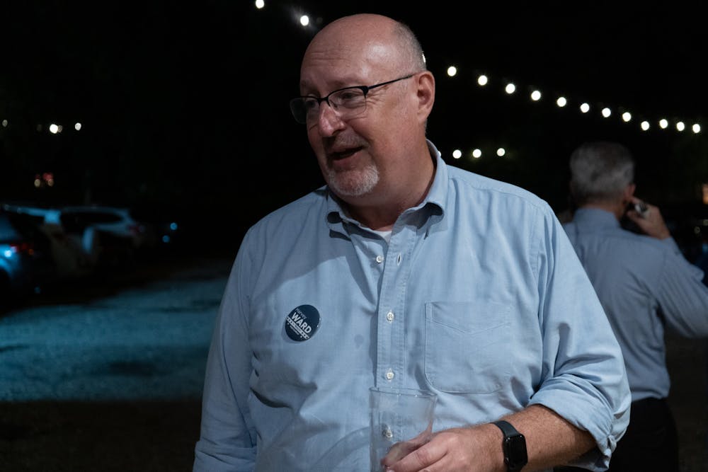 Harvey Ward, a candidate for Gainesville mayor, attends election watch party with supporters at
Cypress & Grove Brewing Company Tuesday, August 23, 2022.