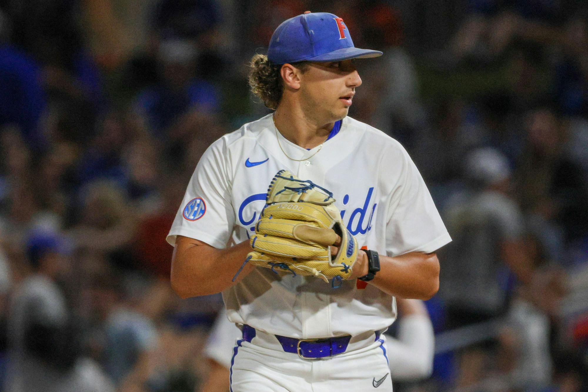 Junior pitcher Brandon Sproat prepares to throw a pitch in a 10-4 victory against the Miami Hurricanes Friday, March 3, 2023. 