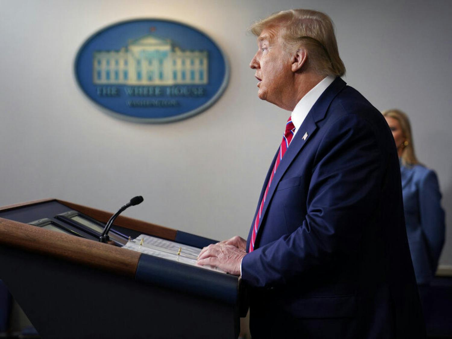 President Donald Trump speaks during a coronavirus task force briefing at the White House, Friday, March 20, 2020, in Washington. (AP Photo/Evan Vucci)