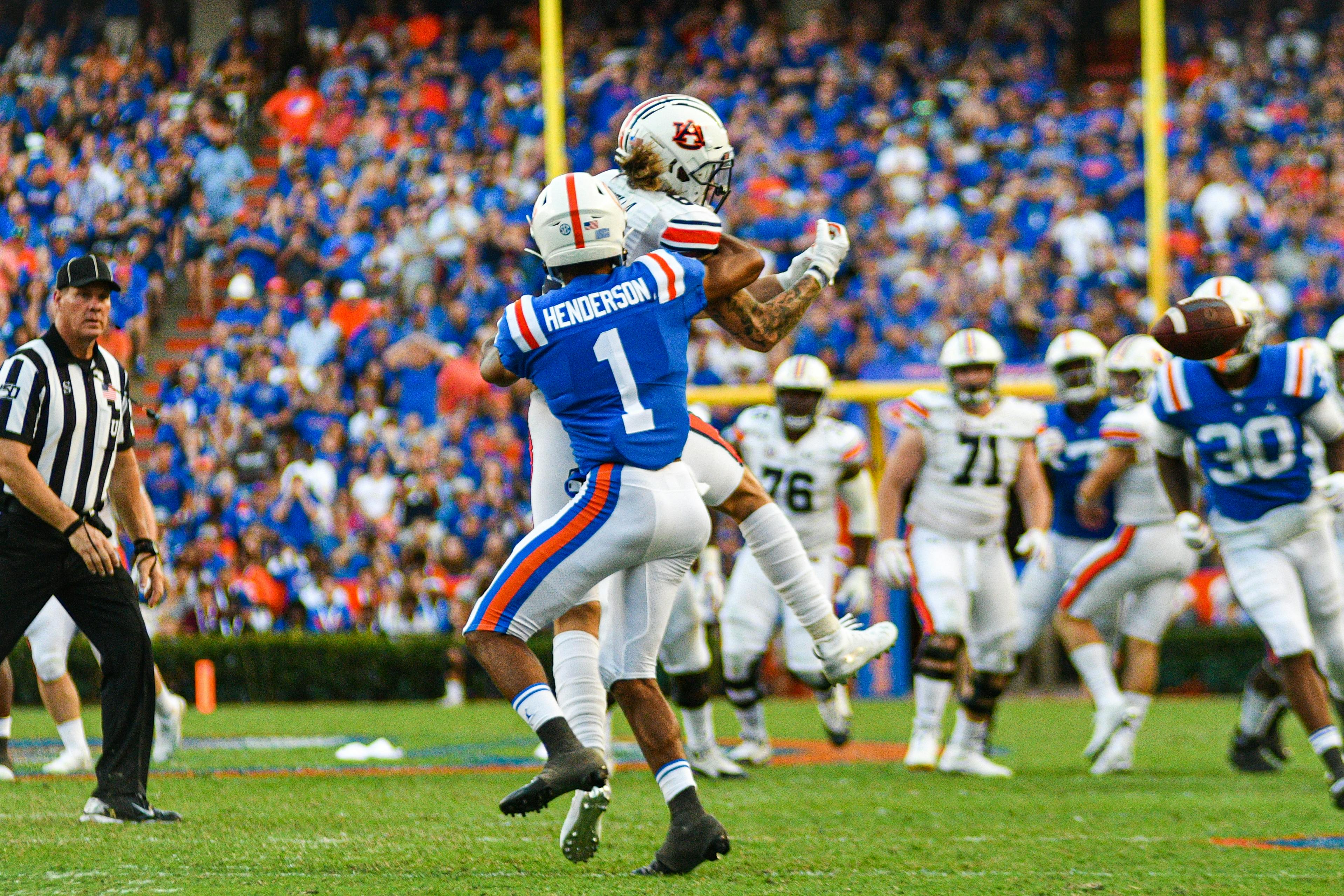 UF's secondary, led by cornerback C.J. Henderson, has forced 12 interceptions this season. It grabbed three picks against AU.