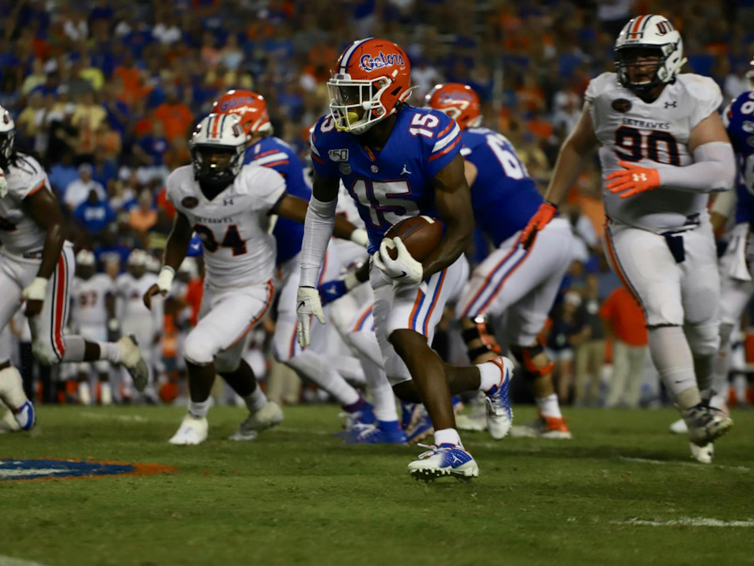 Redshirt freshman receiver Jacob Copeland had three catches for 23 yards against UT-Martin, including his first collegiate touchdown.