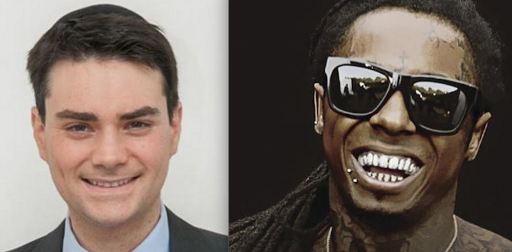 <p>Ben Shapiro, left, and Lil Wayne, right</p>