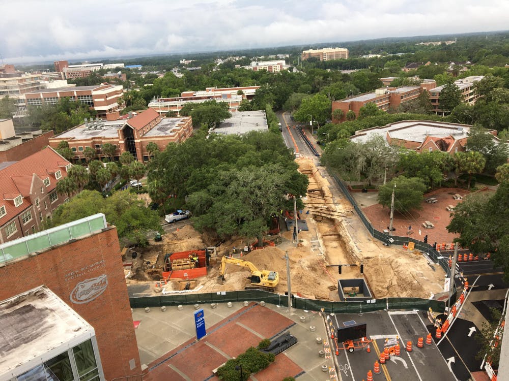 The first of a four-phase construction project is underway at the intersection of Stadium Road and Gale Lemerand Drive to improve underground utilities. The intersection is expected to open again at the end of June.