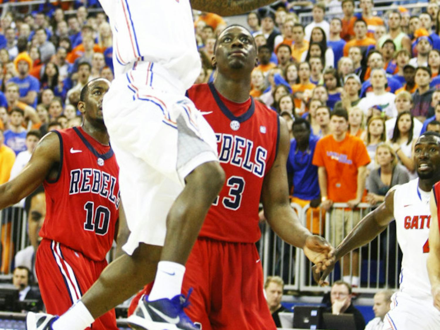 Senior guard Kenny Boynton attempts a layup during Florida’s 78-64 win against Ole Miss on Saturday in the O’Connell Center.