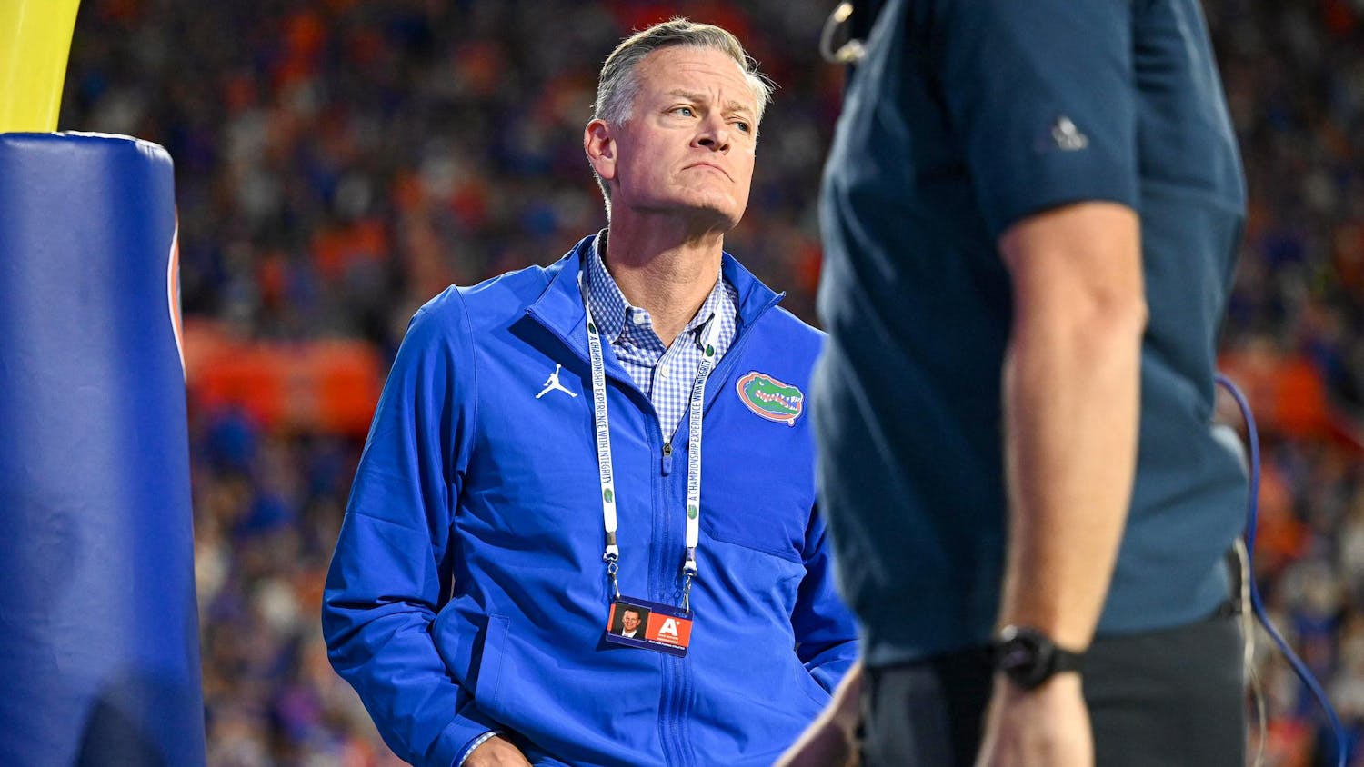 Florida Gators athletics director Scott Stricklin during the second half of a NCAA college football game, Saturday, Oct. 18, 2025, in Gainesville, Fla.