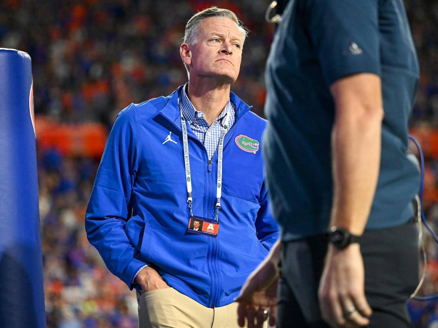 Florida Gators athletics director Scott Stricklin during the second half of a NCAA college football game, Saturday, Oct. 18, 2025, in Gainesville, Fla.