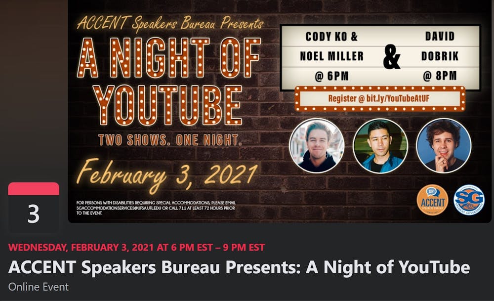 Screenshot of the "A Night of YouTube" Accent speaker event on Facebook`