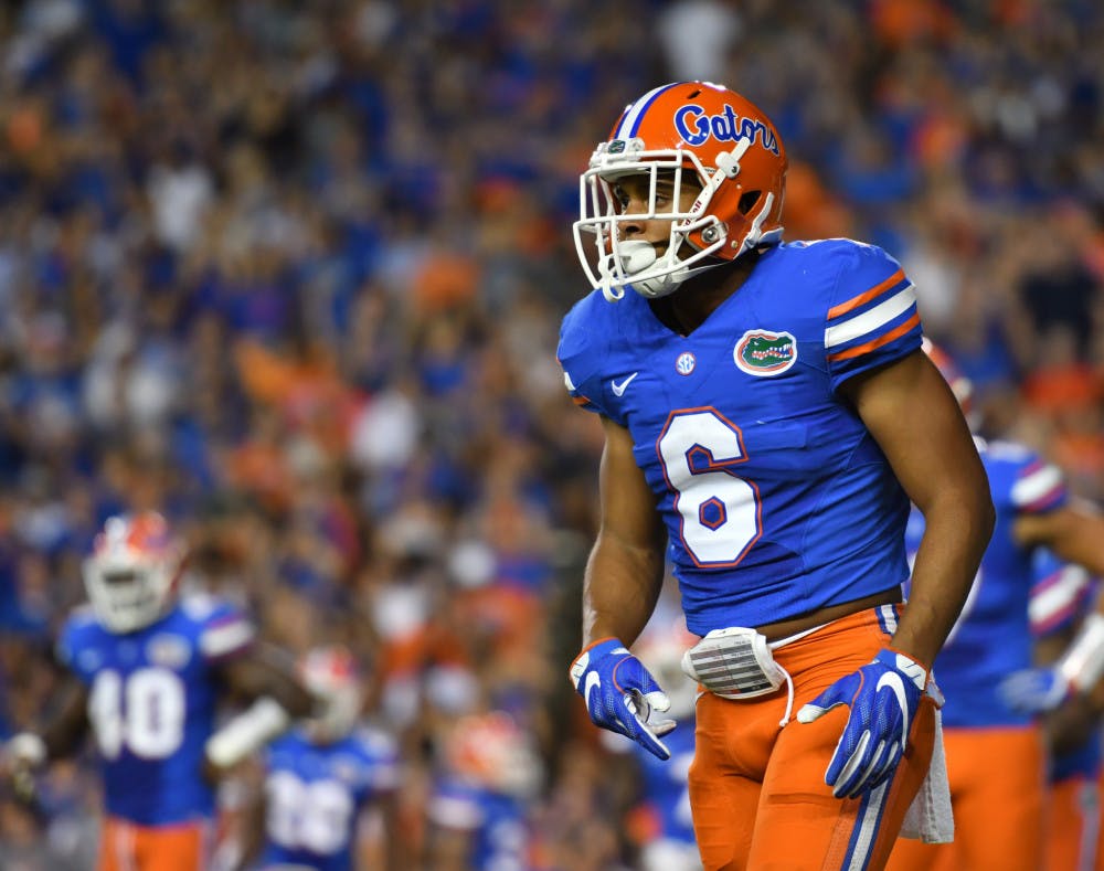 Quincy Wilson prepares for a play during Florida's 32-0 win over North Texas on Sept. 17, 2016, at Ben Hill Griffin Stadium.