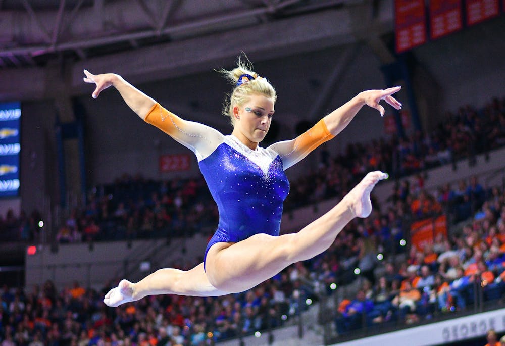<p dir="ltr"><span>Florida gymnast Alyssa Baumann equaled two collegiate-best scores on Friday against Oklahoma. Her 9.975 on the beam and her 9.950 on floor were tied for the best scores of her career.</span></p><p><span> </span></p>