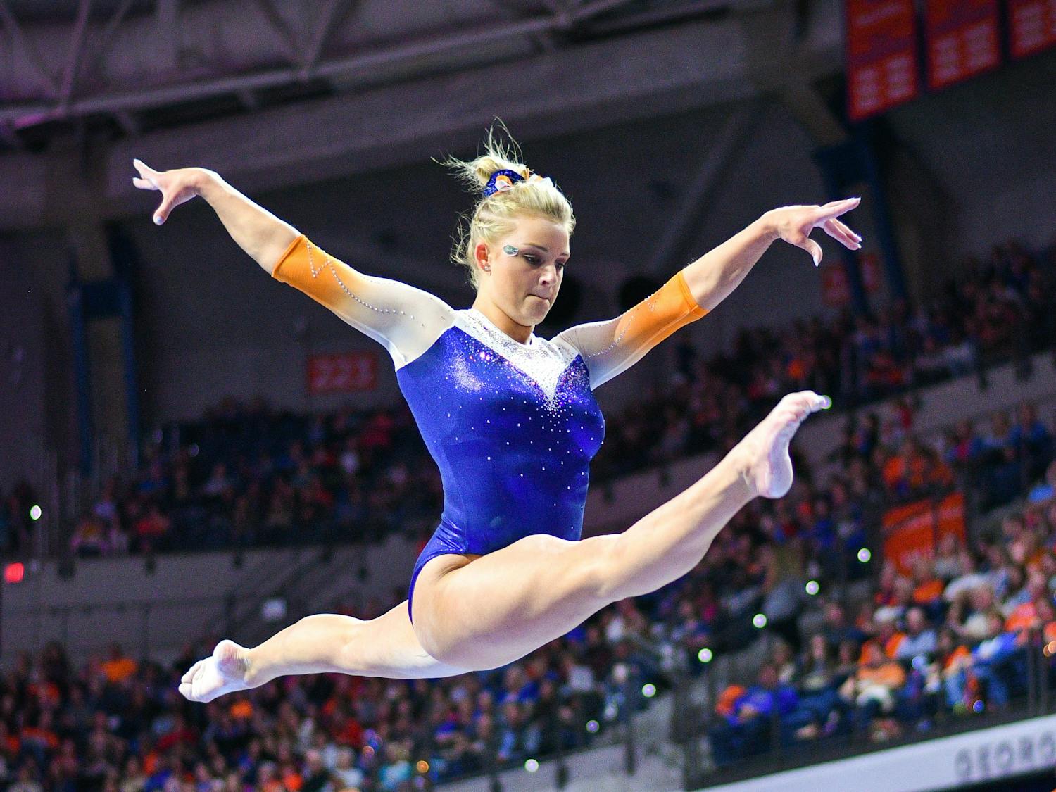Florida gymnast Alyssa Baumann equaled two collegiate-best scores on Friday against Oklahoma. Her 9.975 on the beam and her 9.950 on floor were tied for the best scores of her career. 