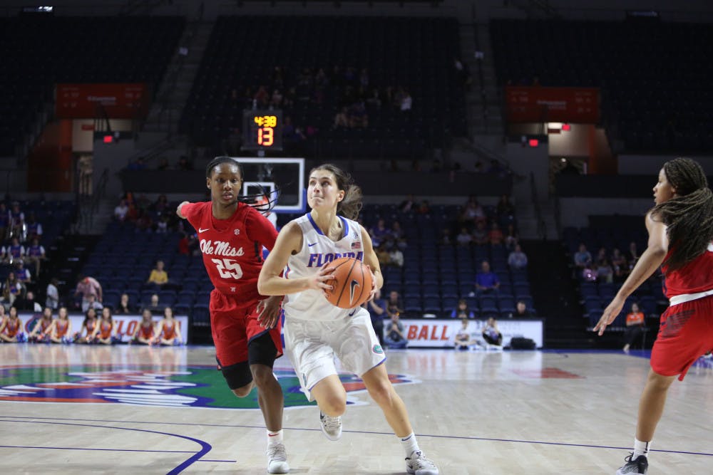 Florida guards Funda Nakkasoglu (pictured) and Delicia Washington combined for 56 points in UF’s 92-82 loss against Mercer. 