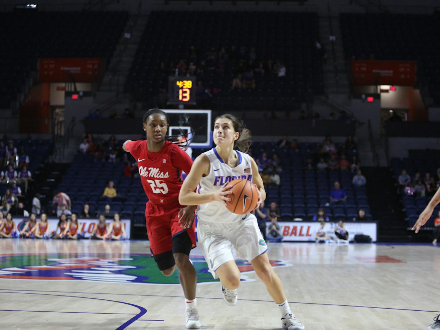 Florida guards Funda Nakkasoglu (pictured) and Delicia Washington combined for 56 points in UF’s 92-82 loss against Mercer. 