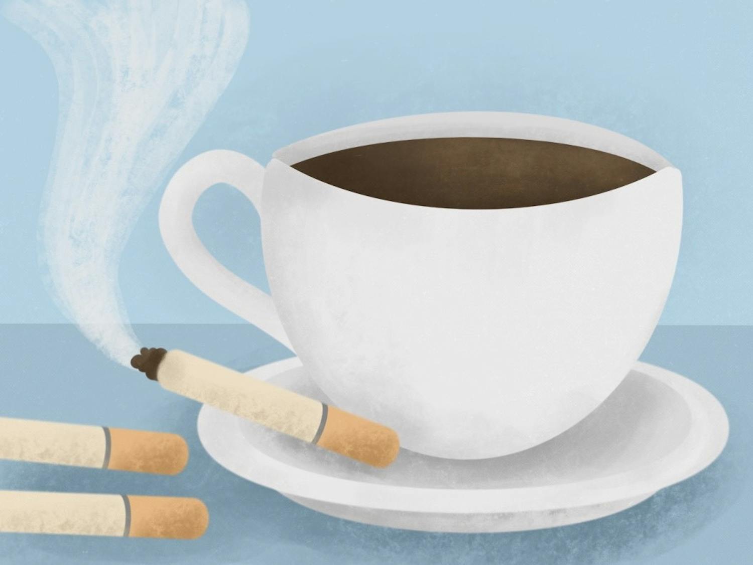 The medical school recently put out a study saying coffee could help with nicotine addiction, especially in the morning, because after a night of no nicotine a molecule in coffee can help soothe some active addicted receptors in your brain. 