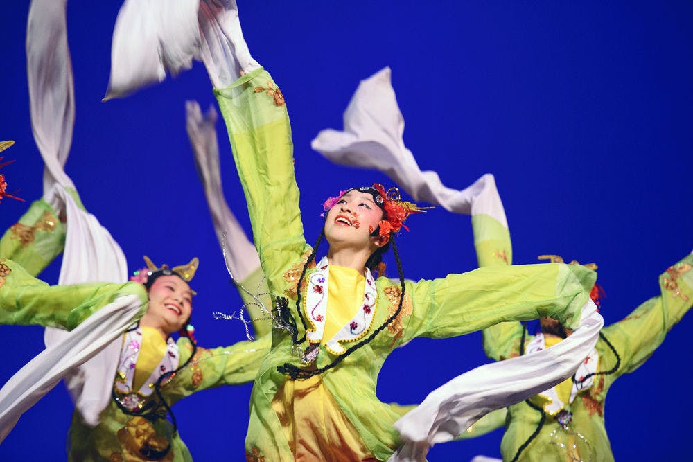 Students from the Hua-Gen Chinese School in Gainesville perform on Saturday night in the Phillips Center for the Performing Arts. Over 950 people attended the annual Chinese New Year gala organized by the Chinese Student Association at UF.