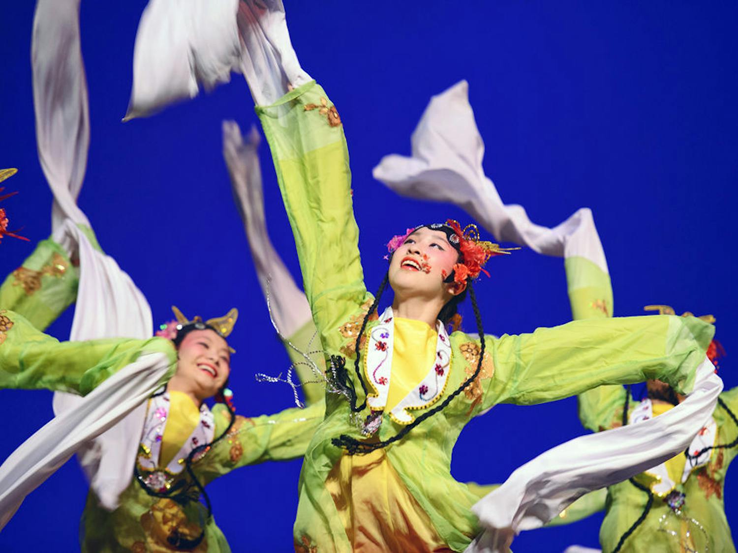 Students from the Hua-Gen Chinese School in Gainesville perform on Saturday night in the Phillips Center for the Performing Arts. Over 950 people attended the annual Chinese New Year gala organized by the Chinese Student Association at UF.