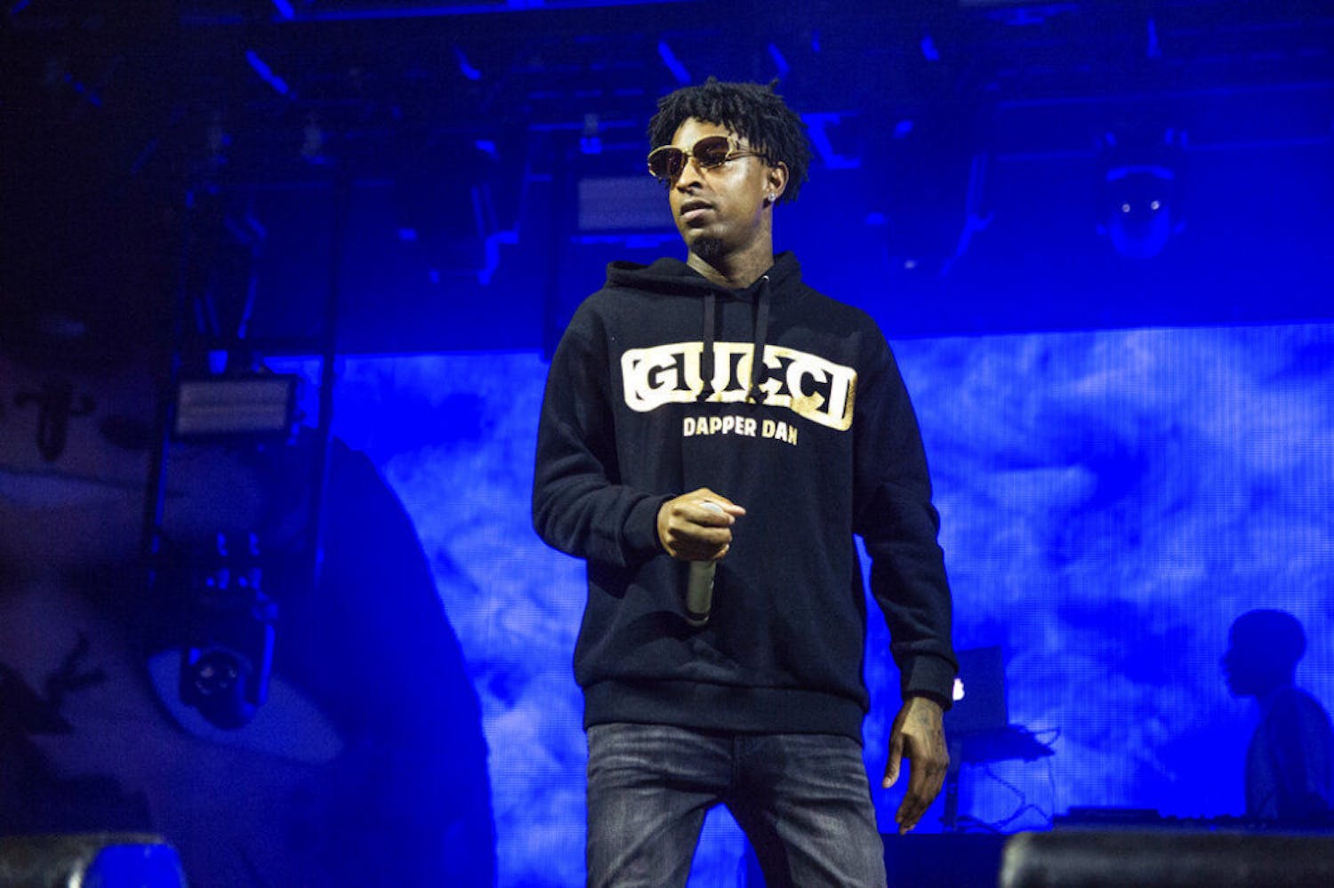 FILE - In this Sunday, Oct. 28, 2018, file photo, 21 Savage performs at the Voodoo Music Experience in City Park in New Orleans. Authorities in Atlanta say Grammy-nominated rapper 21 Savage is in federal immigration custody. U.S. Immigration and Customs Enforcement spokesman Bryan Cox says the artist, whose given name is Sha Yaa Bin Abraham-Joseph, was arrested in a targeted operation early Sunday, Feb. 3, 2019, in the Atlanta area. (Photo by Amy Harris/Invision/AP, File)