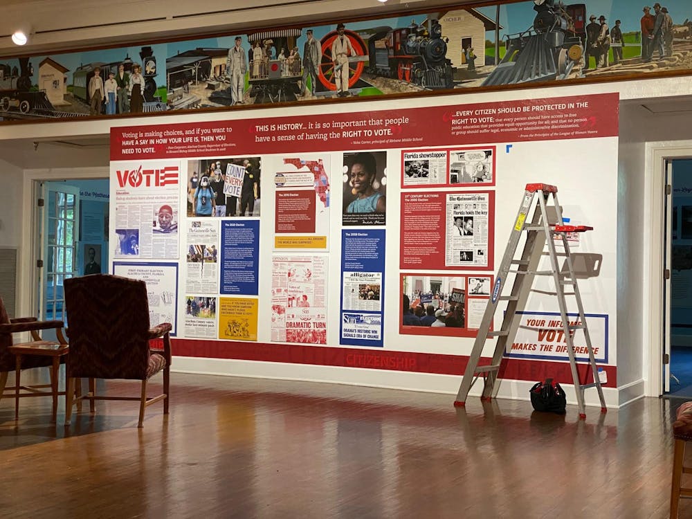 <p>A display on recent presidential elections at the "Voices and Votes: Alachua County" exhibit at the Matheson Museum.</p>