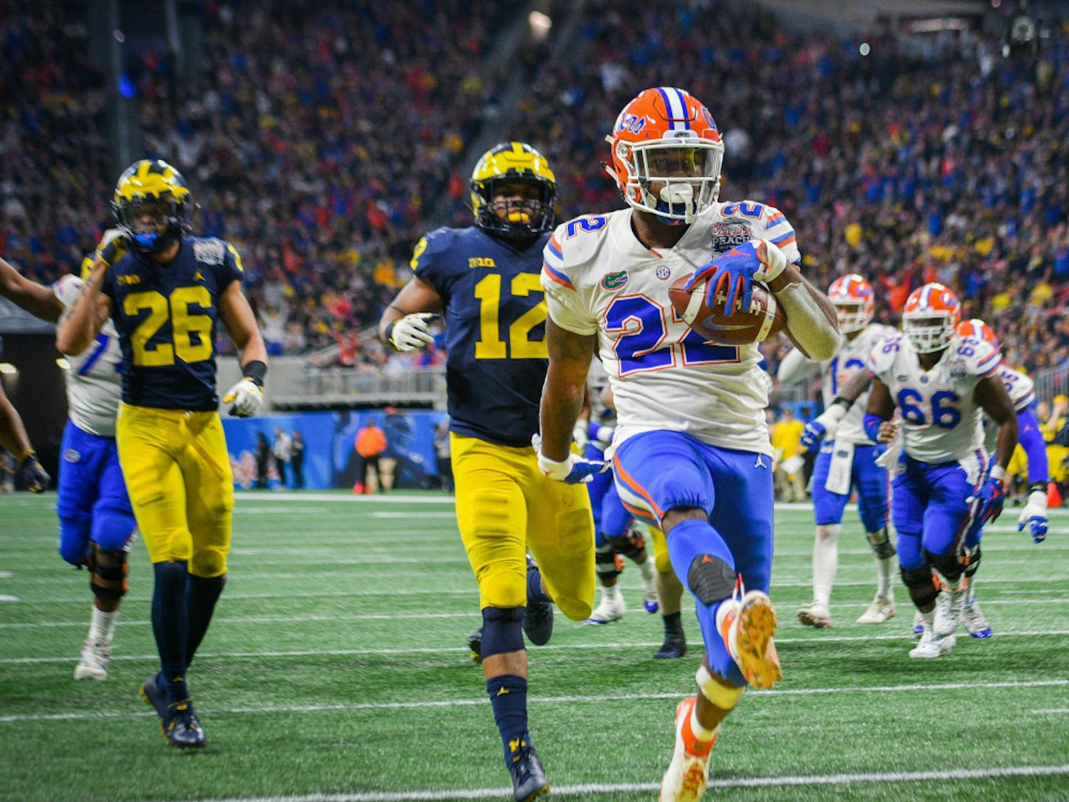 Running back Lamical Perine ran for 826 yards and seven touchdowns.