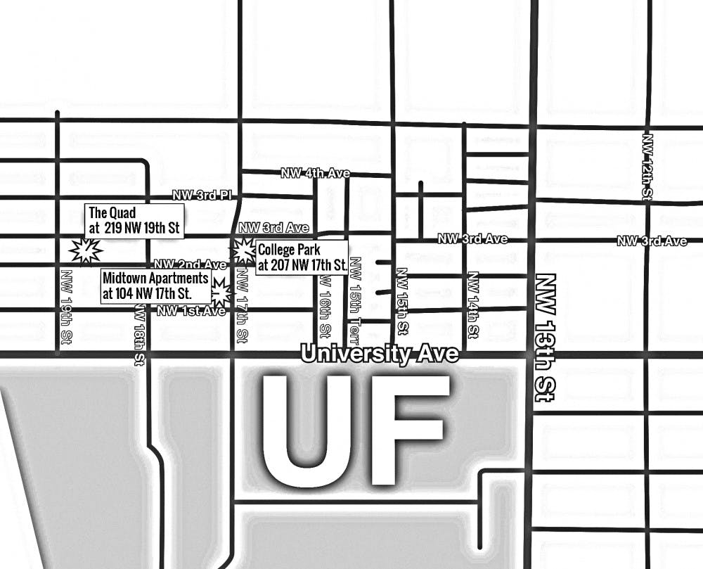 A map of locations of the new apartments