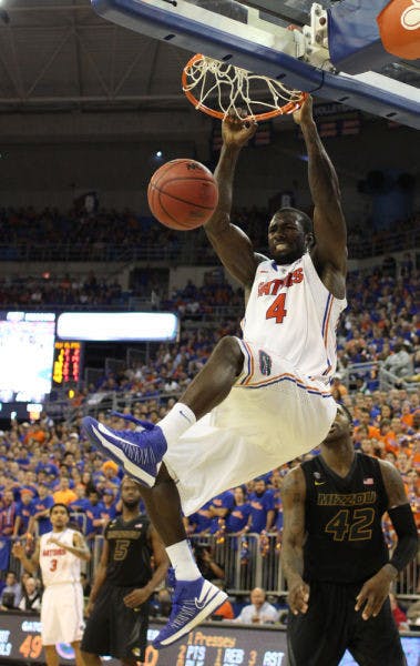 Patric Young dunks during Florida's 83-52 victory against Missouri on Jan. 19.