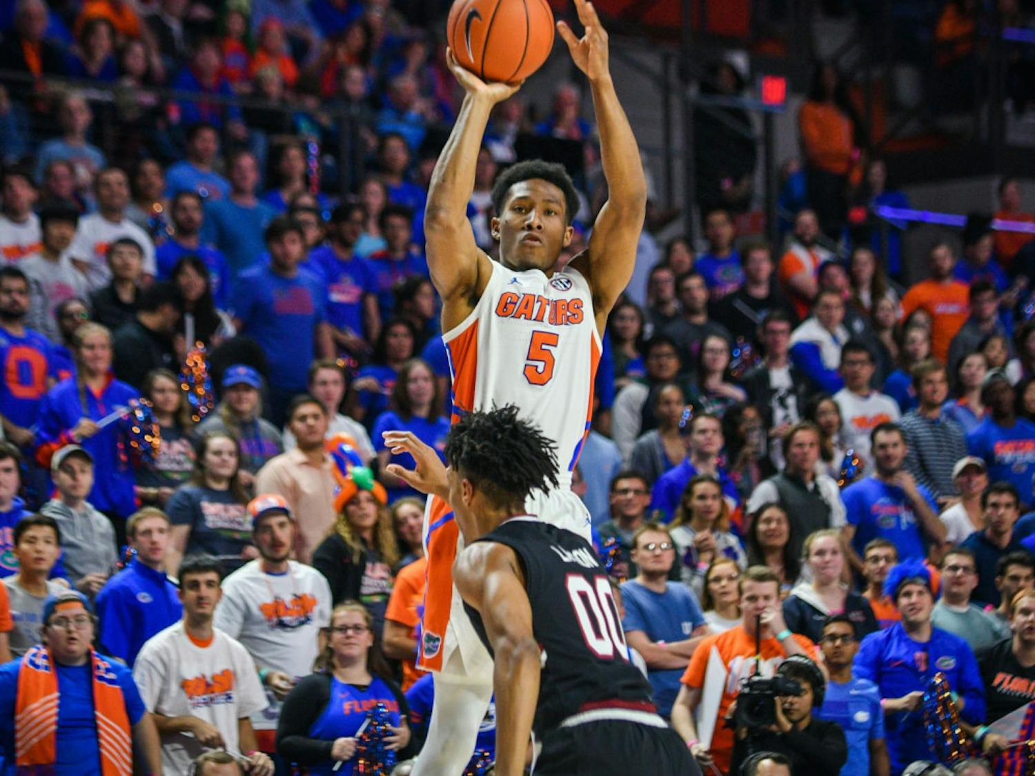 Florida guard KeVaughn Allen scored 18 points during Florida's 57-51 win over Arkansas. He went 11 of 12 from the free-throw line.
