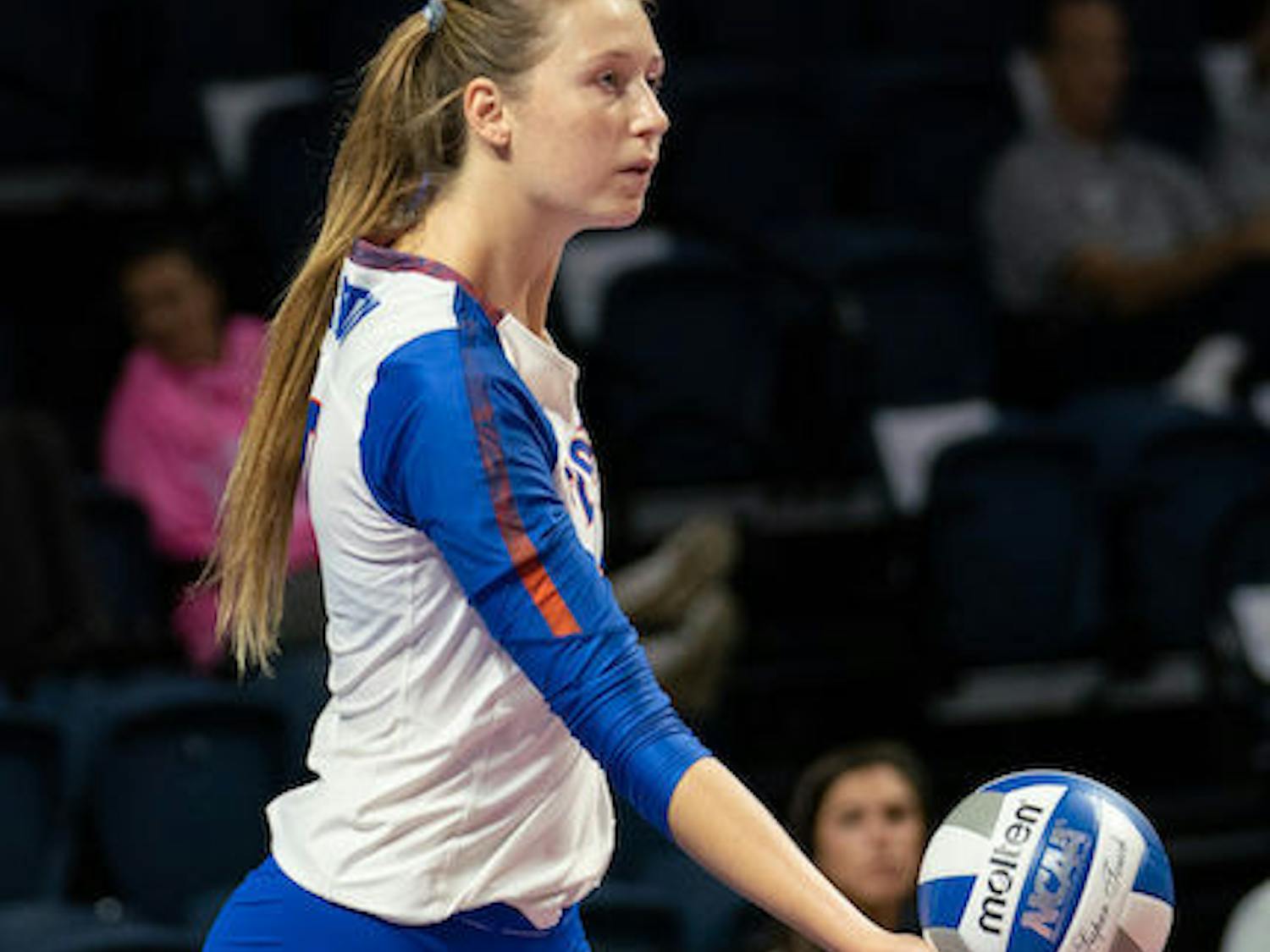 Redshirt junior opposite attacker Holly Carlton feels more comfortable with her role on the team with a year under her belt. She transferred to Florida from North Carolina last season.