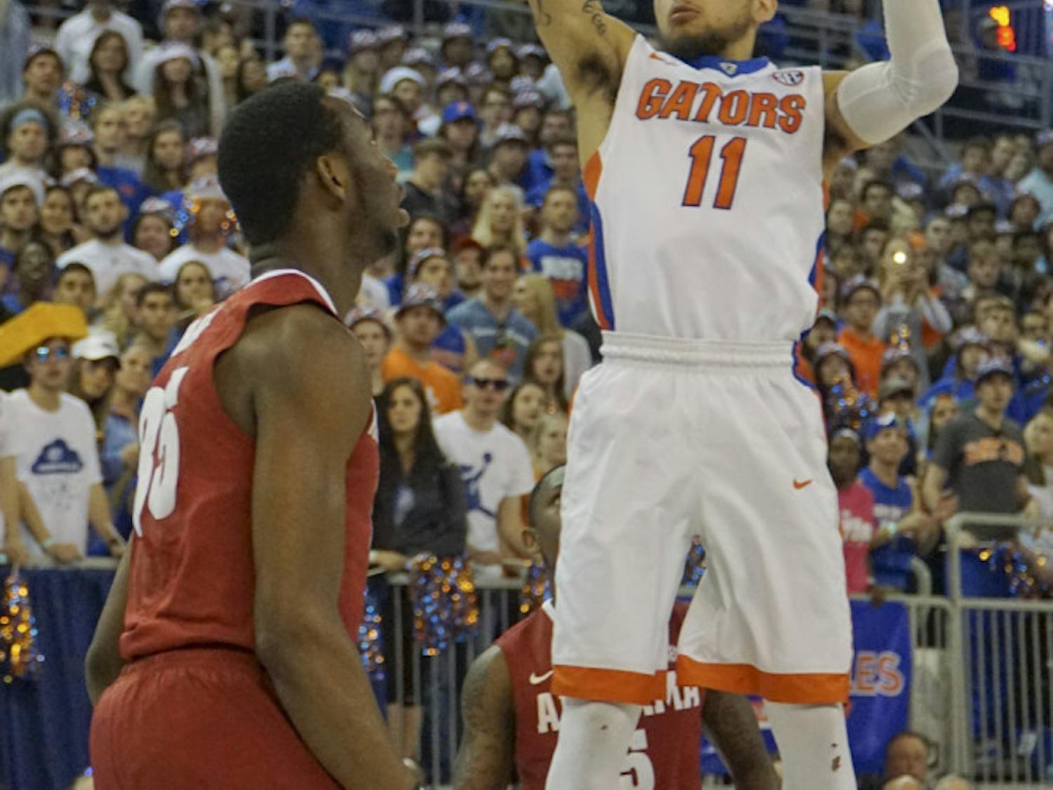 Florida's Chris Chiozza shoots the ball during UF's 61-55 loss to Alabama on Feb. 13, 2016, in the O'Connell Center.