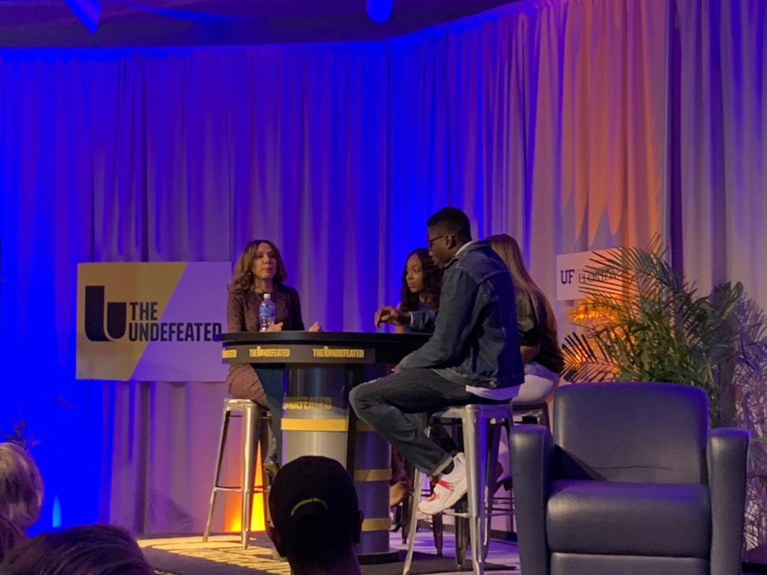 Holloway (right) at ESPN’s The Undefeated town hall.