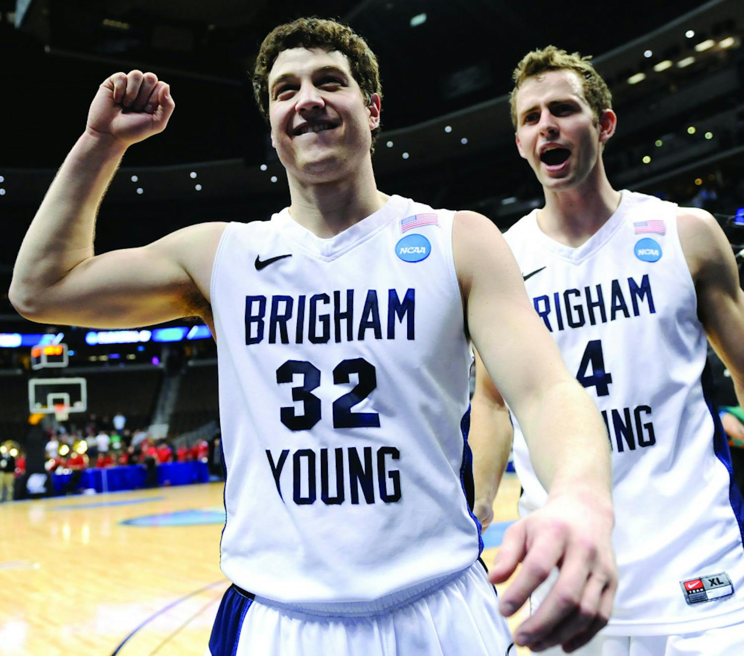 BYU guard Jimmer Fredette, left, will lead the Cougars into tonight’s Sweet 16 showdown against Florida in New Orleans. Fredette leads the nation in scoring with 28.8 points per game.