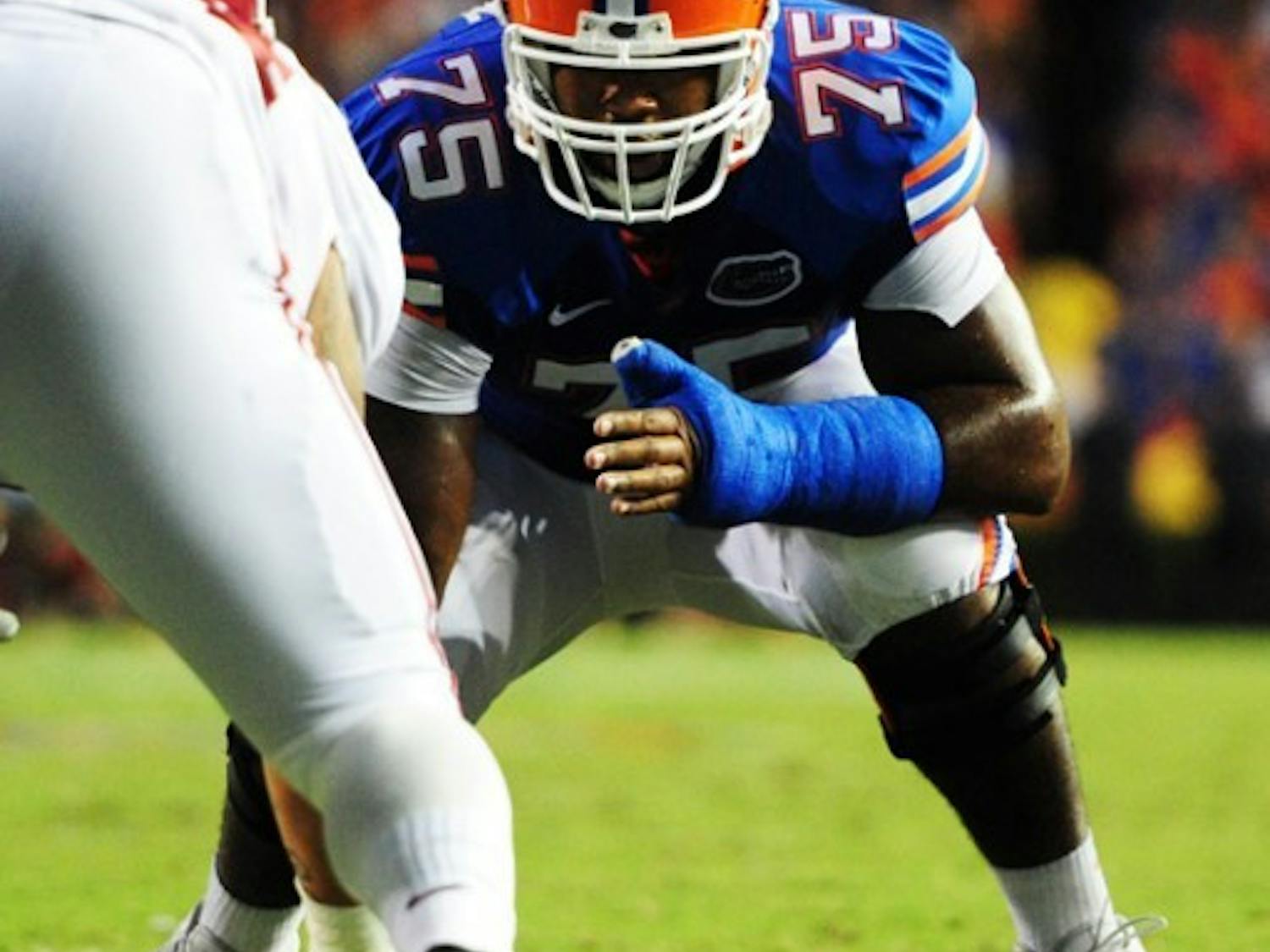 Will Muschamp said Monday that offensive tackle Chaz Green (above) would miss the 2013 season after suffering a torn labrum during an Aug. 20 practice. Green will undergo surgery soon to fix structural damage.
